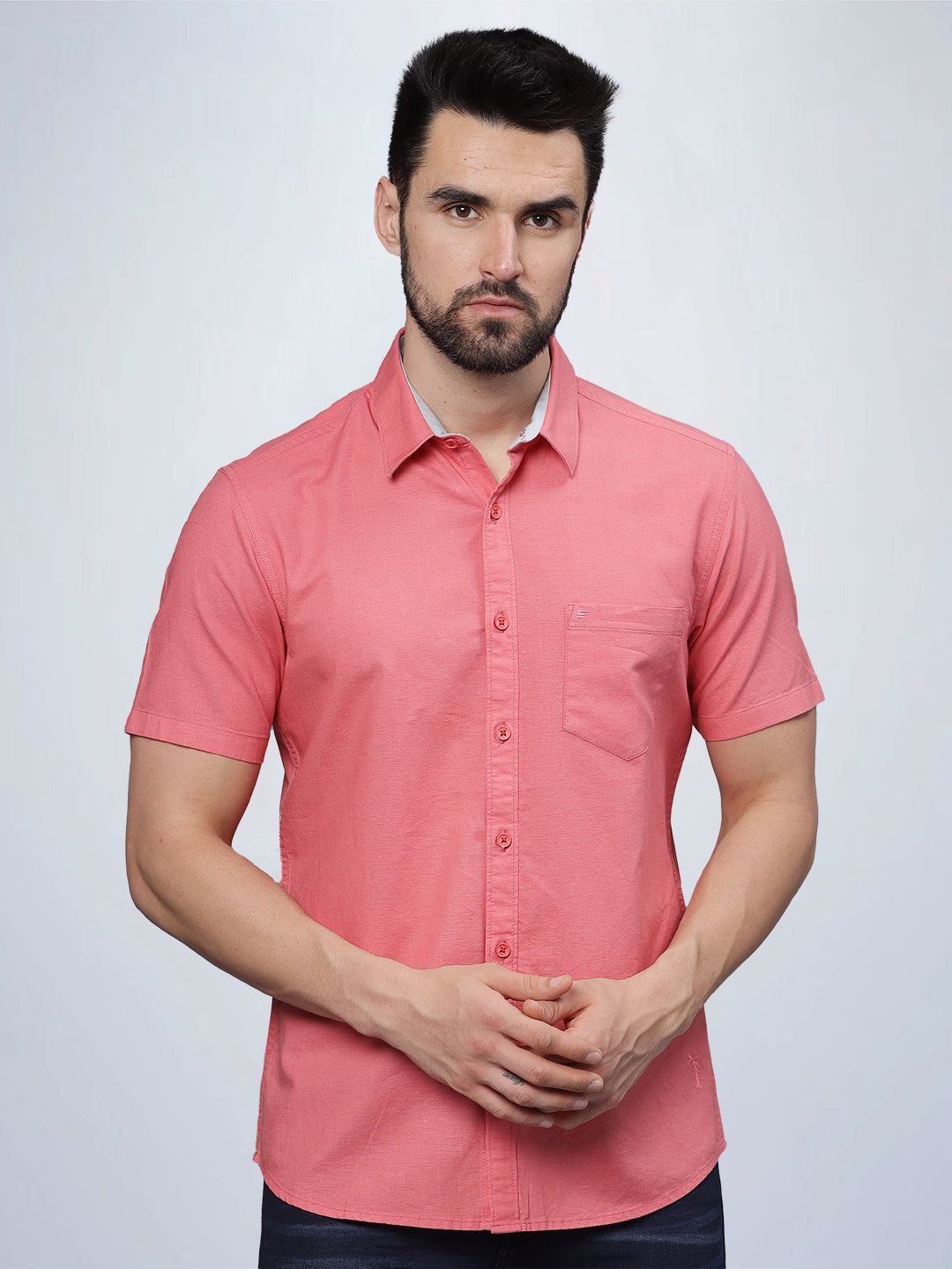 ito】red cottonlinen volumesleeves tops