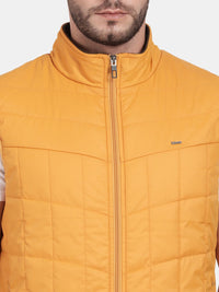 T-Base Sleeveless Puffer Jacket With Quilted Design And Polar Fleece Collar