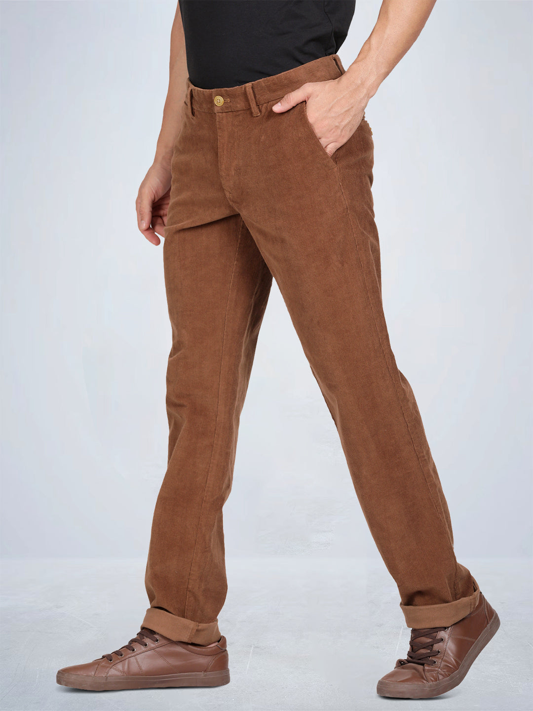 Tan Corduroy Stretch Chino Pants