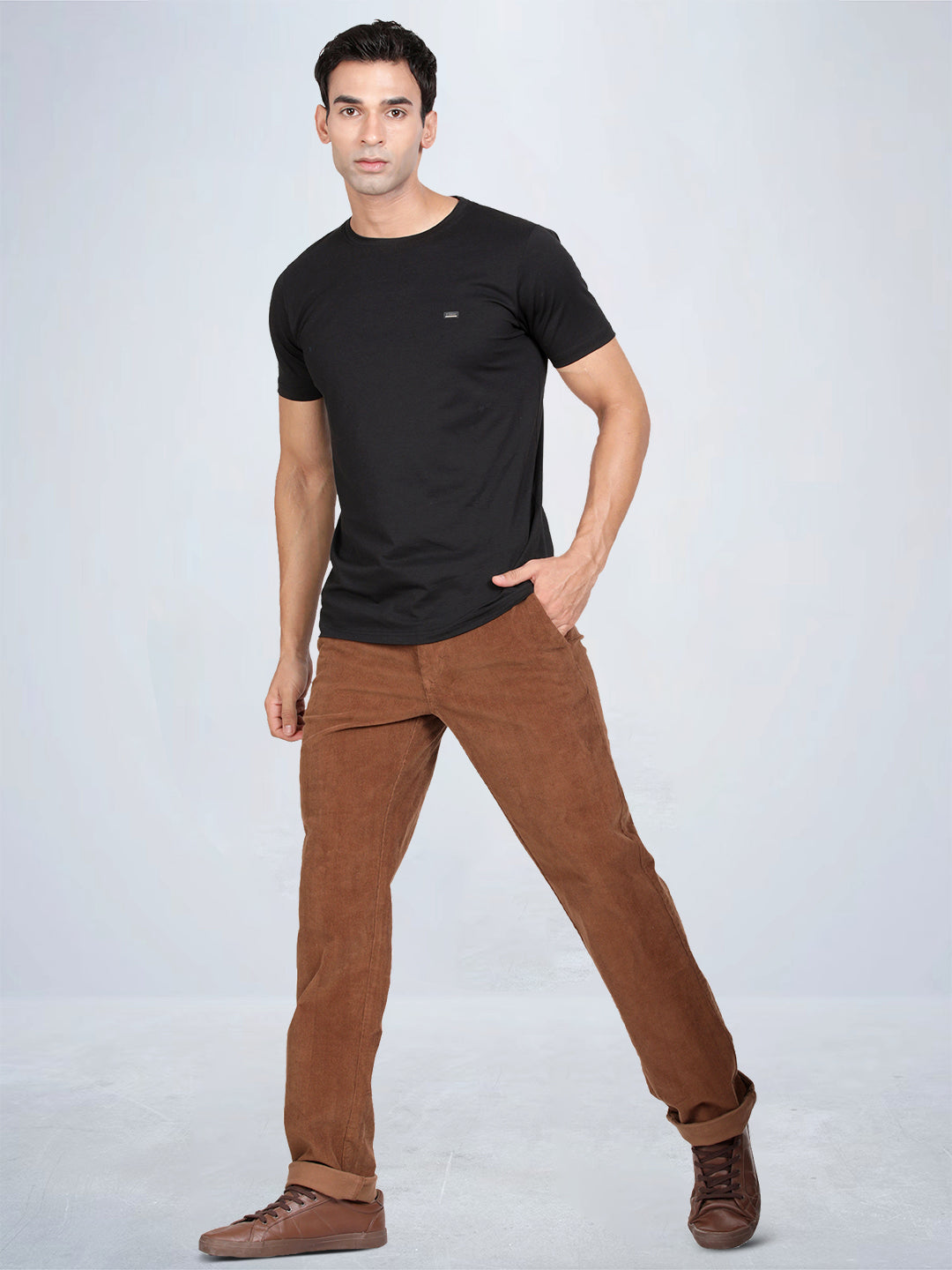Tan Corduroy Stretch Chino Pants