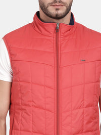 T-Base Sleeveless Puffer Jacket With Quilted Design And Polar Fleece Collar