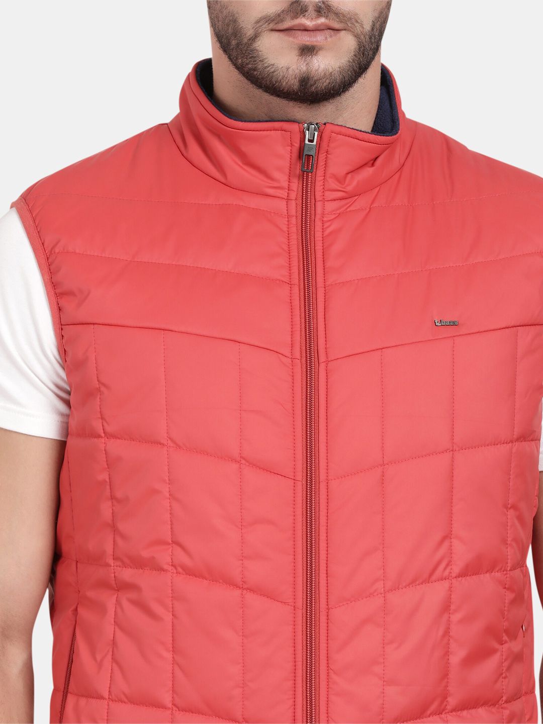 T-Base Sleeveless Puffer Jacket With Quilted Design And Polar Fleece Collar