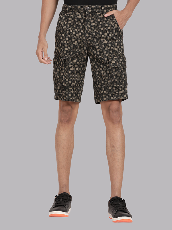 Camo Print Olive Cargo Shorts