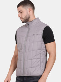 T-Base Sleeveless Puffer Jacket With Quilted Design And Polar Fleece Collar