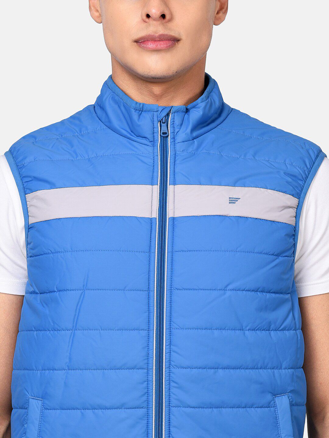 Men'S Sky Diver Blue Windproof Puffer Jacket