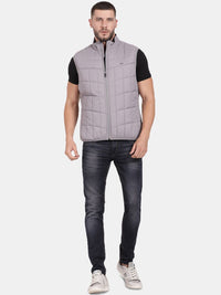 T-Base Sleeveless Puffer Jacket With Quilted Design And Polar Fleece Collar