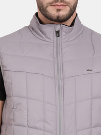 T-Base Sleeveless Puffer Jacket With Quilted Design And Polar Fleece Collar