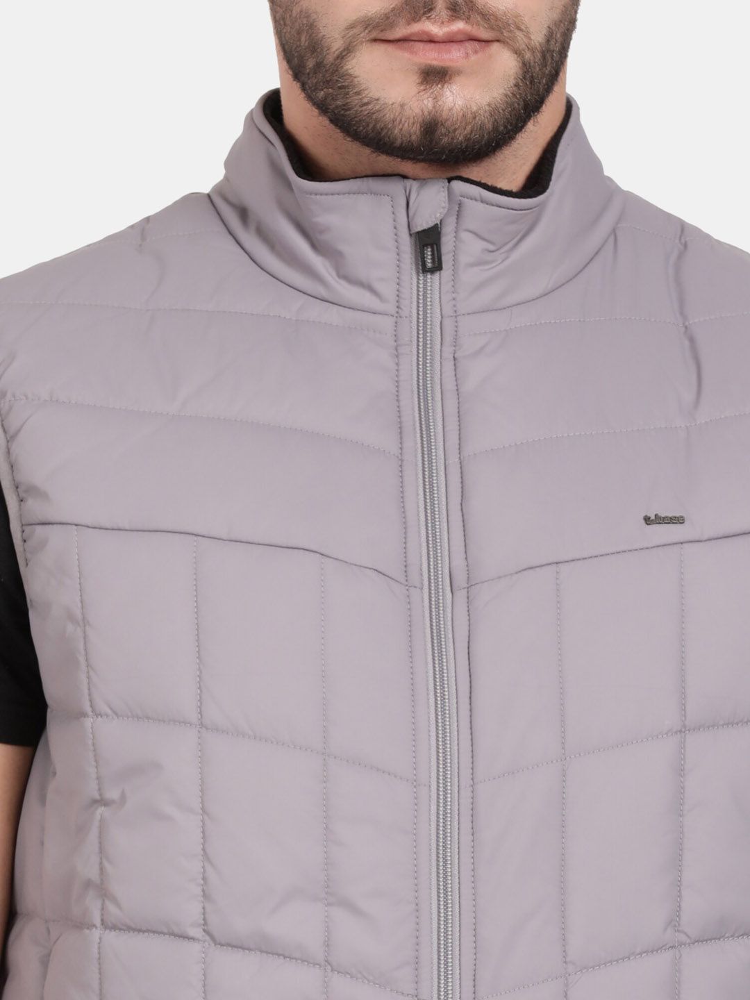 T-Base Sleeveless Puffer Jacket With Quilted Design And Polar Fleece Collar