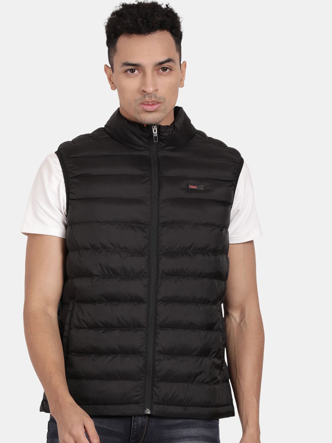 t-base Mock Collar Windcheater Puffer Jacket