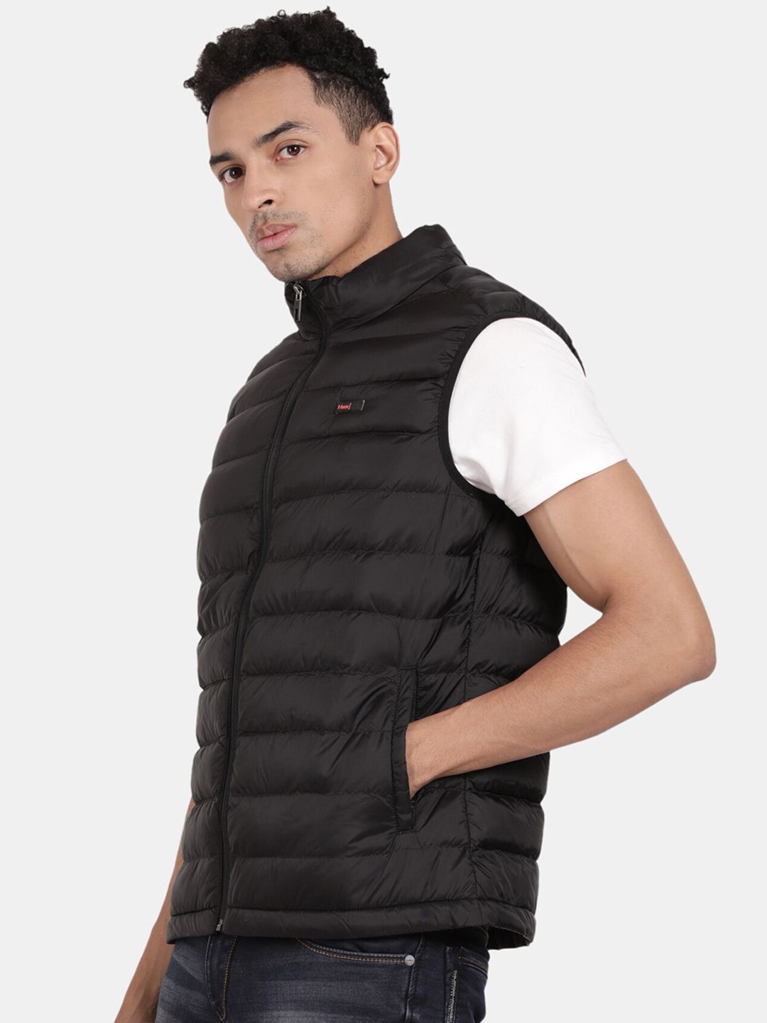 t-base Mock Collar Windcheater Puffer Jacket
