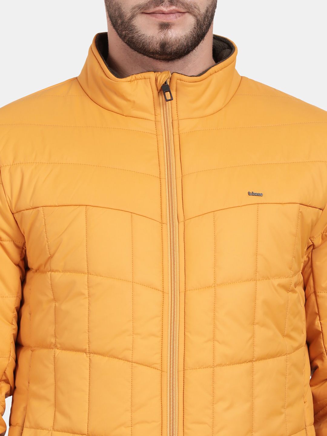Men Mustard Windcheater Puffer Jacket