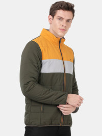 t-base Men Colourblocked Insulator Puffer Jacket