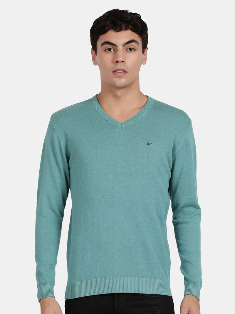 V Neck Porcelain Full Sleeve Pullover