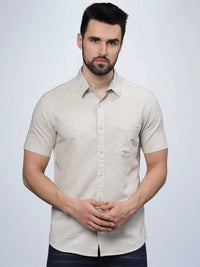 Half Sleeve Natural Cotton Linen Shirt