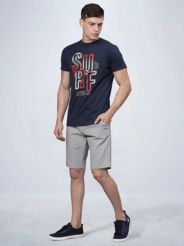 Grey Melange Chino Shorts