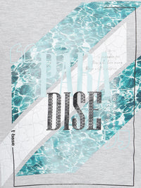 T-base Men's Graphic  Crew Neck T-Shirt | Regular Fit | Casual Wear | Grey Melange