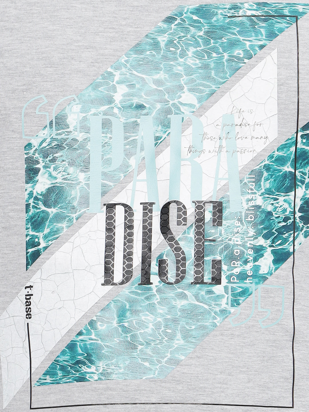 T-base Men's Graphic  Crew Neck T-Shirt | Regular Fit | Casual Wear | Grey Melange