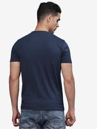TBASE Men's Cotton Solid V-Neck T-Shirt | Short Sleeves | Regular Fit | Casual Everyday Wear |NAVY