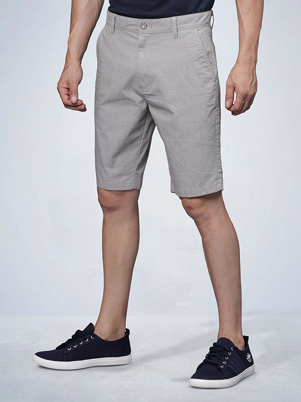 Grey Melange Chino Shorts