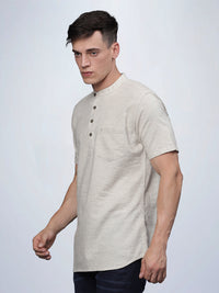 Half Sleeve Natural Cotton Kurta Linen Shirt