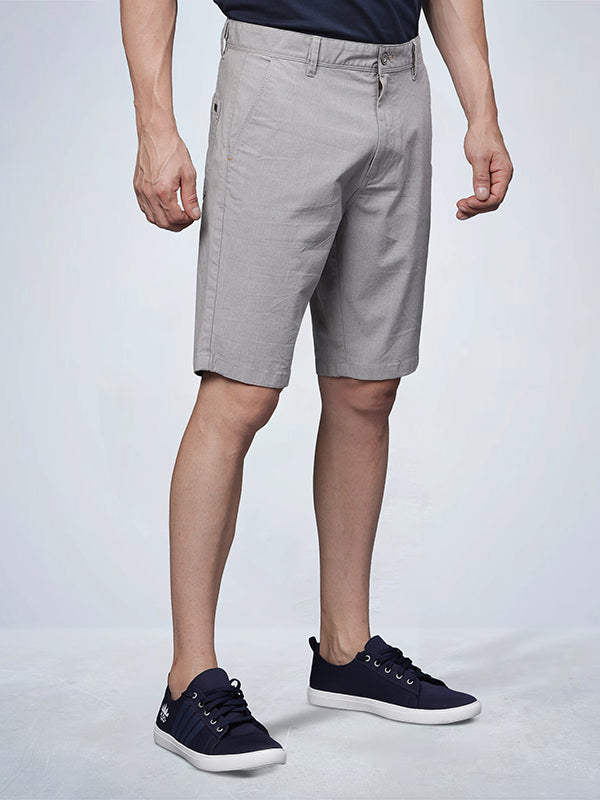 Grey Melange Chino Shorts