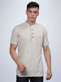 Half Sleeve Natural Cotton Kurta Linen Shirt