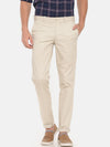 T-Base Men Cream-Coloured  Slim Tapered Core Chino Trousers