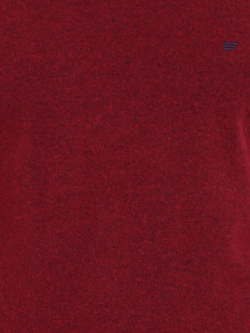 T-Base Men Red Solid Pullover Sweater
