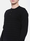 T-Base Men Black Striped Sweater