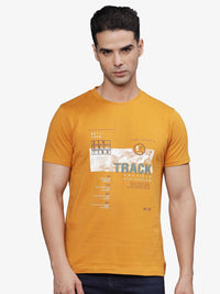 T-Base Men Typography Printed Applique T-Shirt
