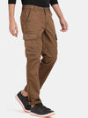 T-Base Men Brown Cargos Cotton Trousers