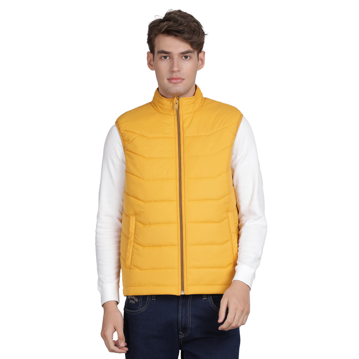Men’s Classic Mustard Polyester Jacket - Regular fit