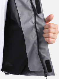 TBASE Men’s LIGHT GREY Waterproof Rain Jacket with Hood