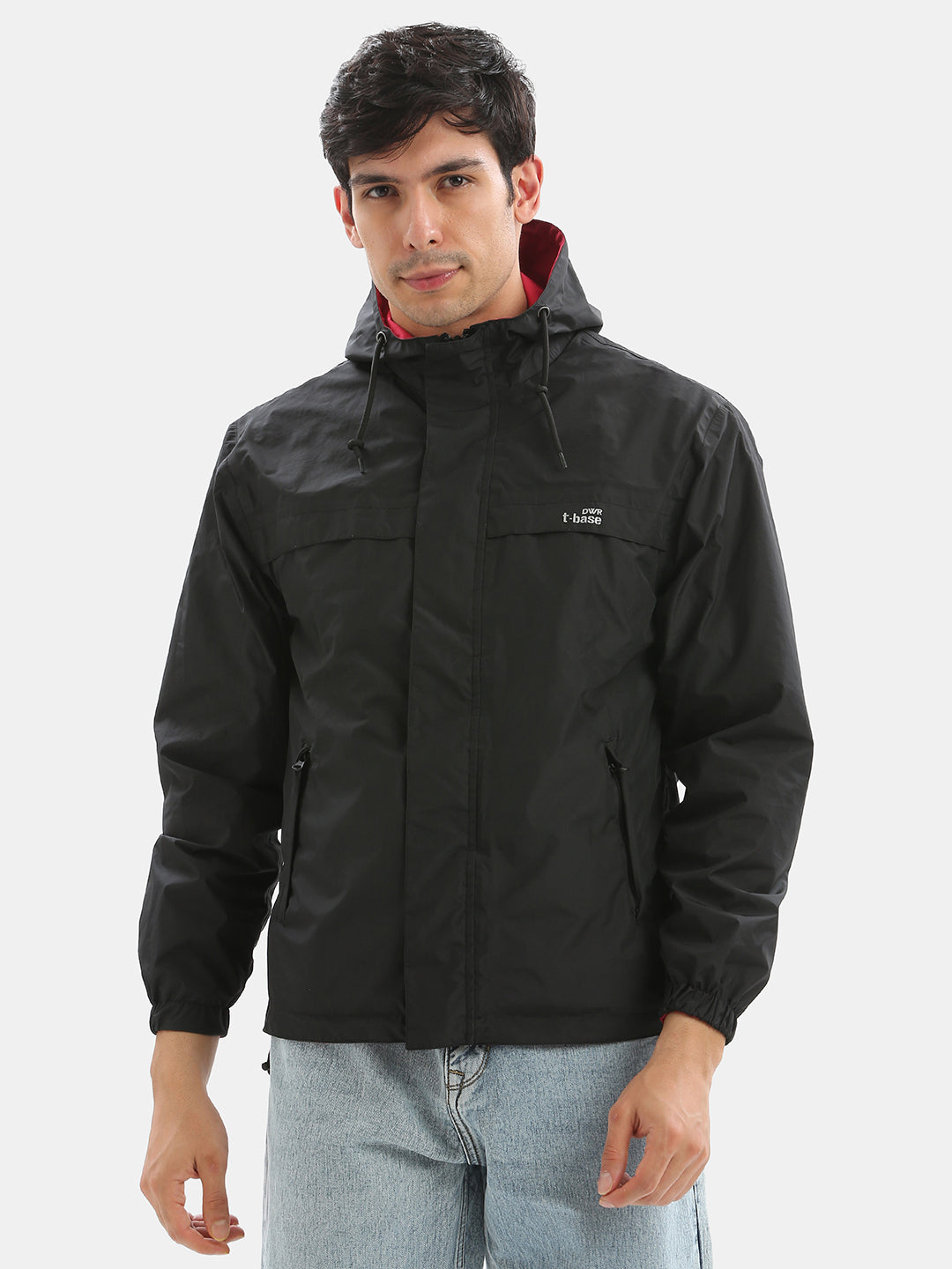 TBASE Reversible Rain Jacket | Waterproof Lightweight Jacket| Black