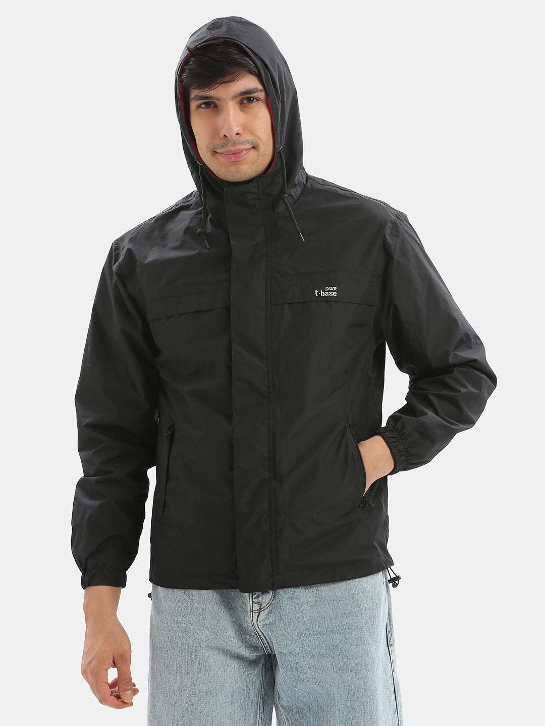 TBASE Reversible Rain Jacket | Waterproof Lightweight Jacket| Black
