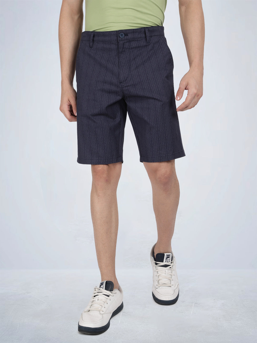 Tbase Men’s Navy Printed Casual Shorts