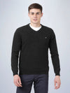V Neck Lambswool Black Full Sleeve Pullover