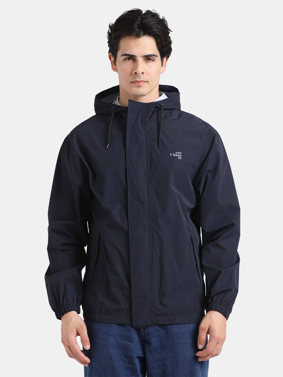 TBASE Men’s NAVY Waterproof Rain Jacket with Hood