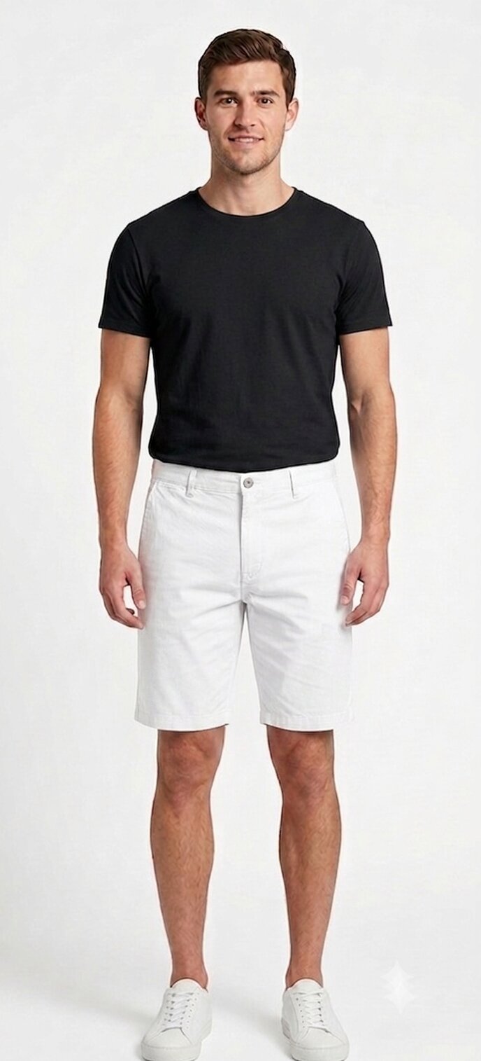 Tbase Men's Solid Regular Fit Cotton Shorts– WHITE