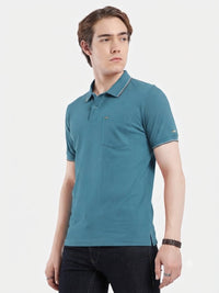 T-Base Men's Solid Polo T-Shirt |  Regular Fit | Half Sleeve | Polo Collar |BLUE-SHAPPHIRE