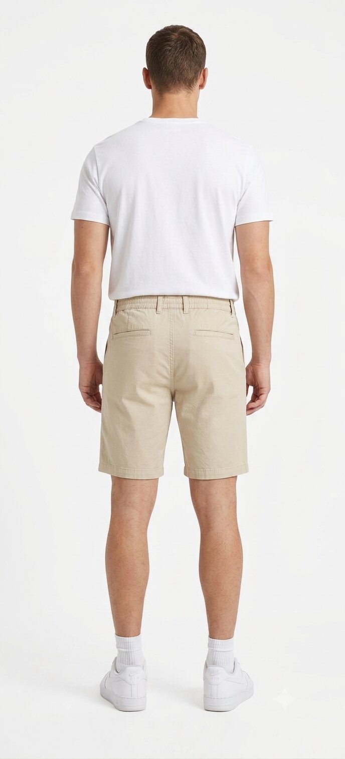 Tbase Men's Solid Regular Fit Cotton Shorts–SAND