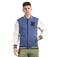 Men’s Classic Ensign Blue Melange Cotton Jacket - Regular fit