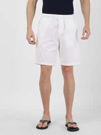 Men’s White Casual Shorts – Regular Fit