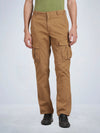 Lt Khaki Solid Cargo Pants
