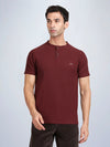 Half Sleeve Wine Henley T-Shirt