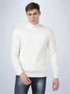 High Neck Off White Full Sleeve Pullover