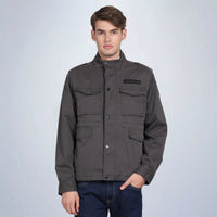 Men’s Classic Dark Grey Cotton Jacket - Regular fit