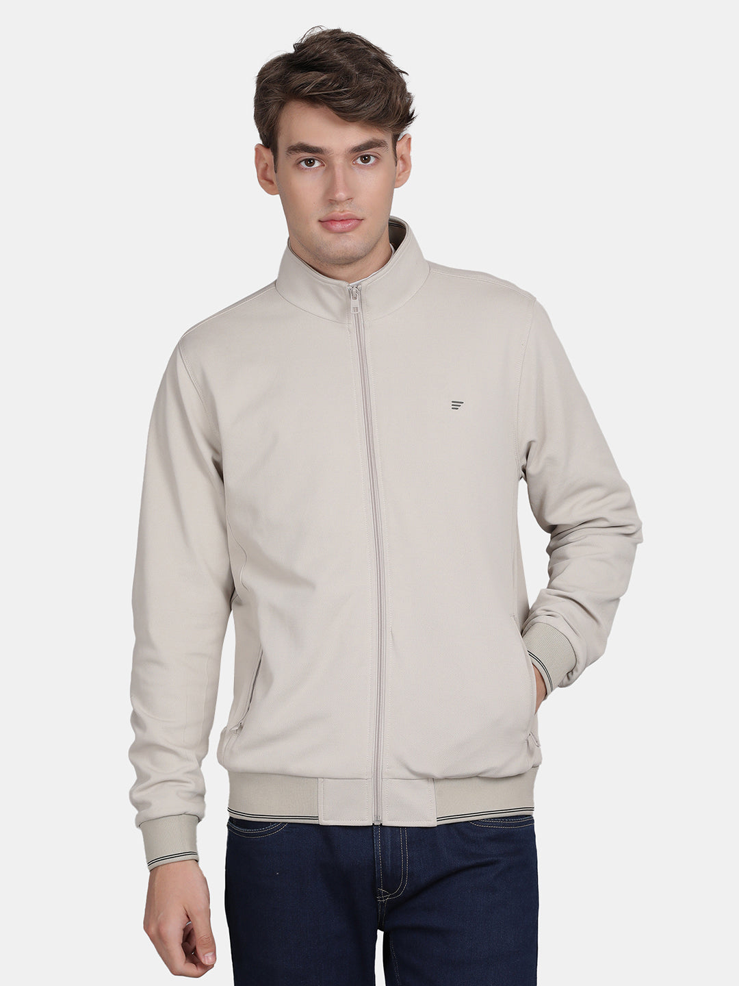 Men’s Classic Stine Grey Polyester Jacket - Regular fit
