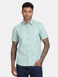 HALF SLEEVE COTTON TWILL SHIRT