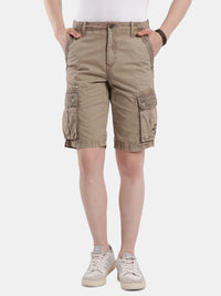 T-base Men's Casual Cargo Shorts | Mid-Rise | Regular Fit |Walnut